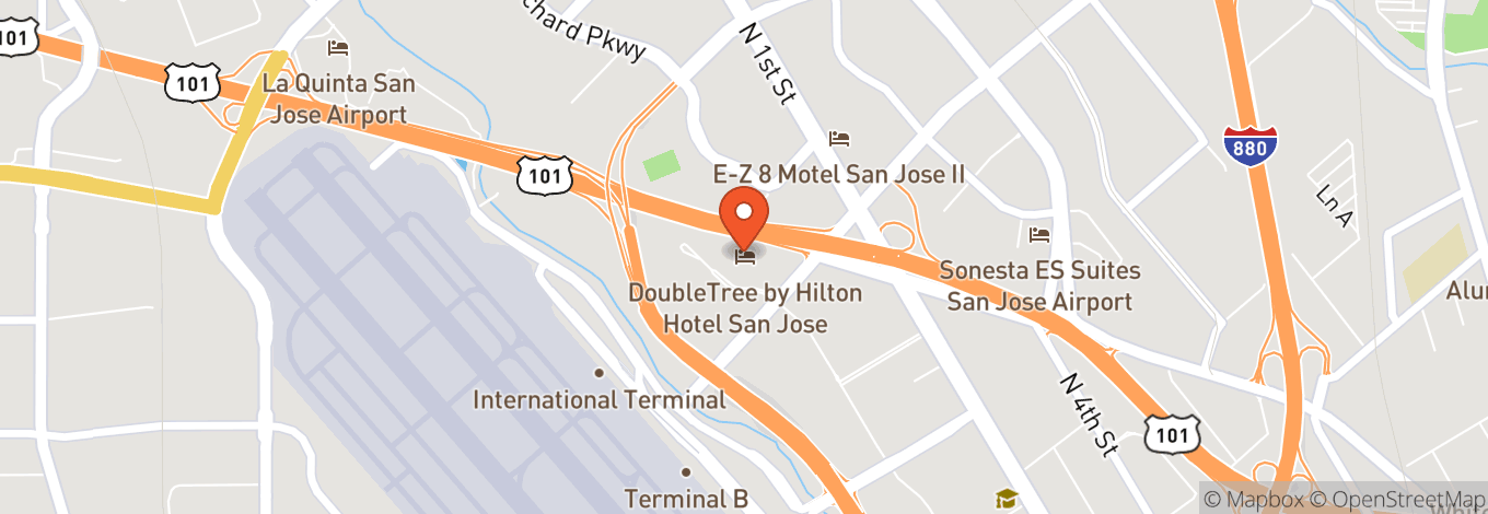 Map of DoubleTree by Hilton Hotel San Jose
