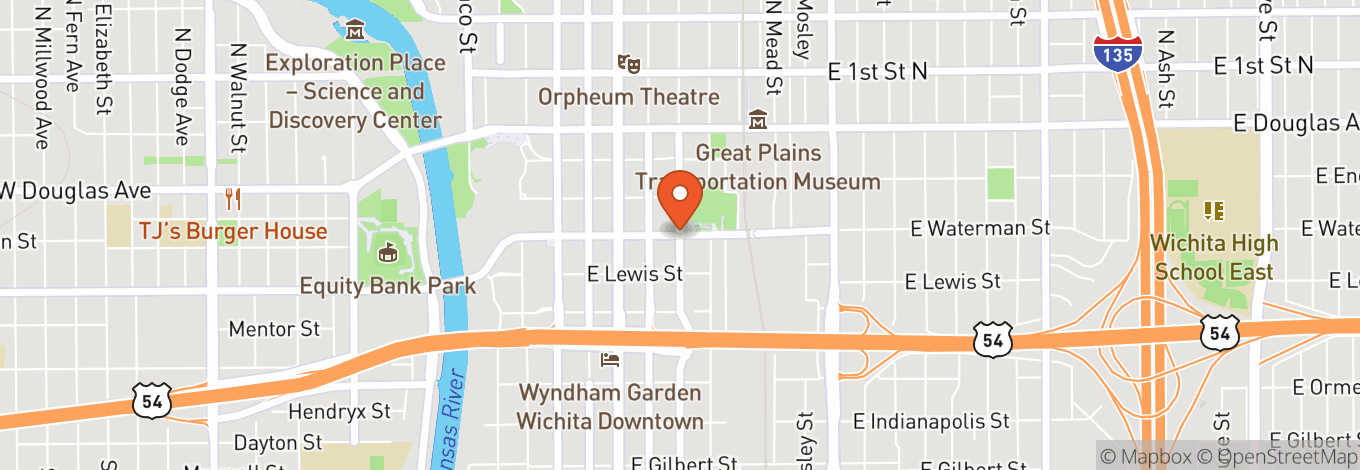 Map of INTRUST Bank Arena