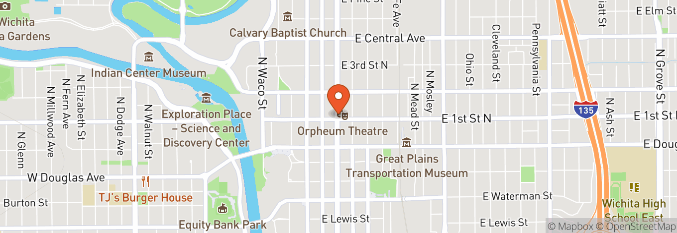 Map of Wichita Orpheum Theatre