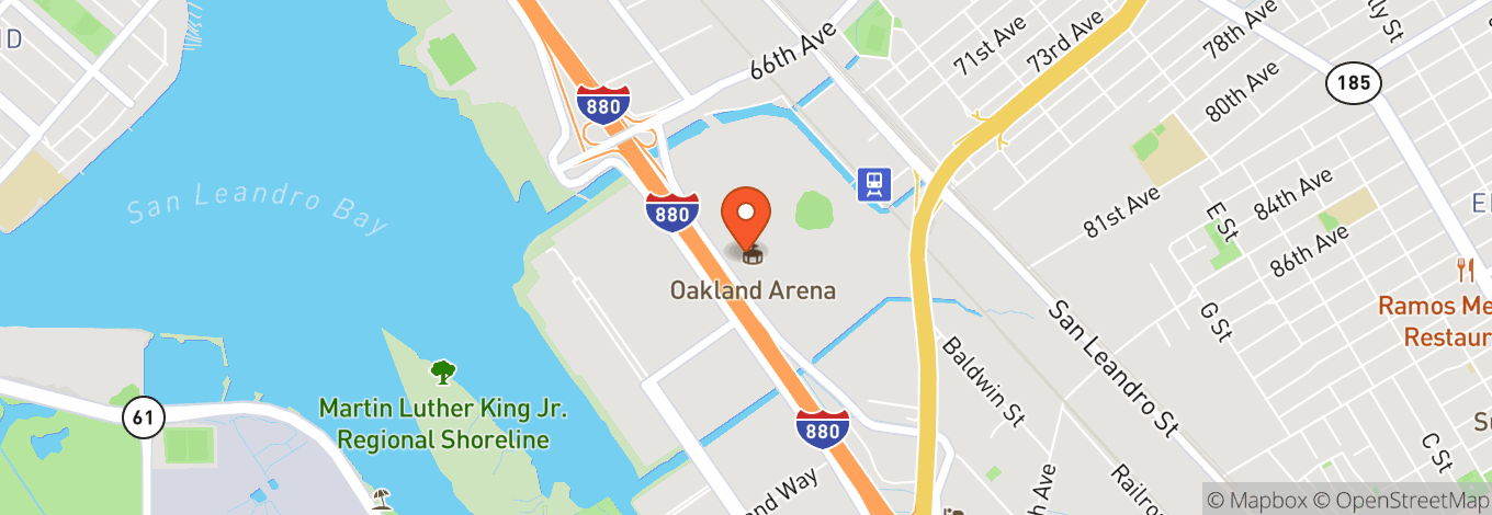 Map of Oakland Arena