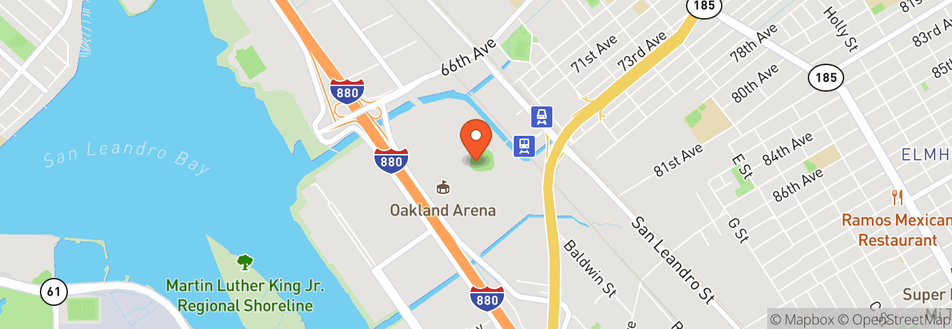 Map of Oakland Arena