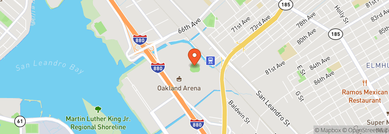 Map of Oakland-Alameda County Coliseum