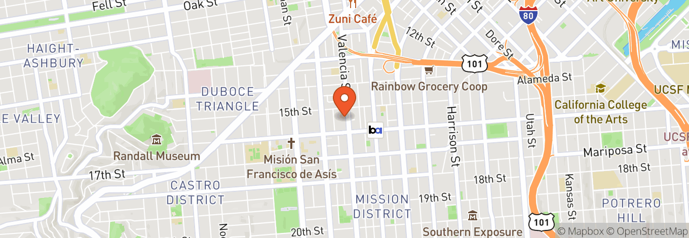 Map of Eclectic Box Sf