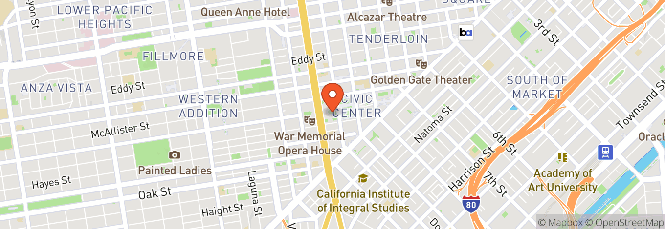 Map of San Francisco City Hall