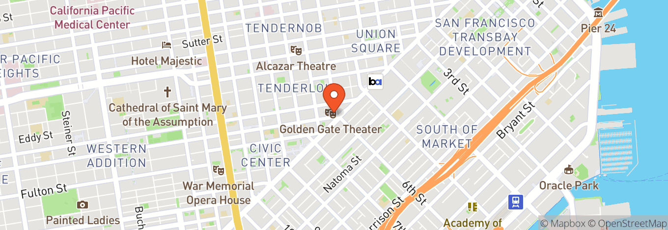 Map of Golden Gate Theatre