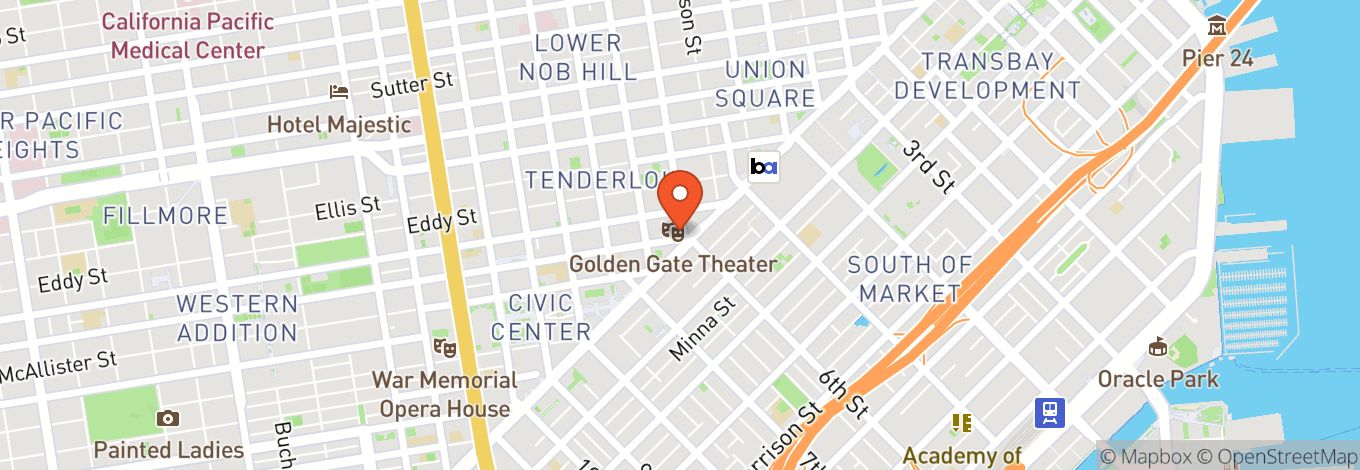 Map of Golden Gate Theatre