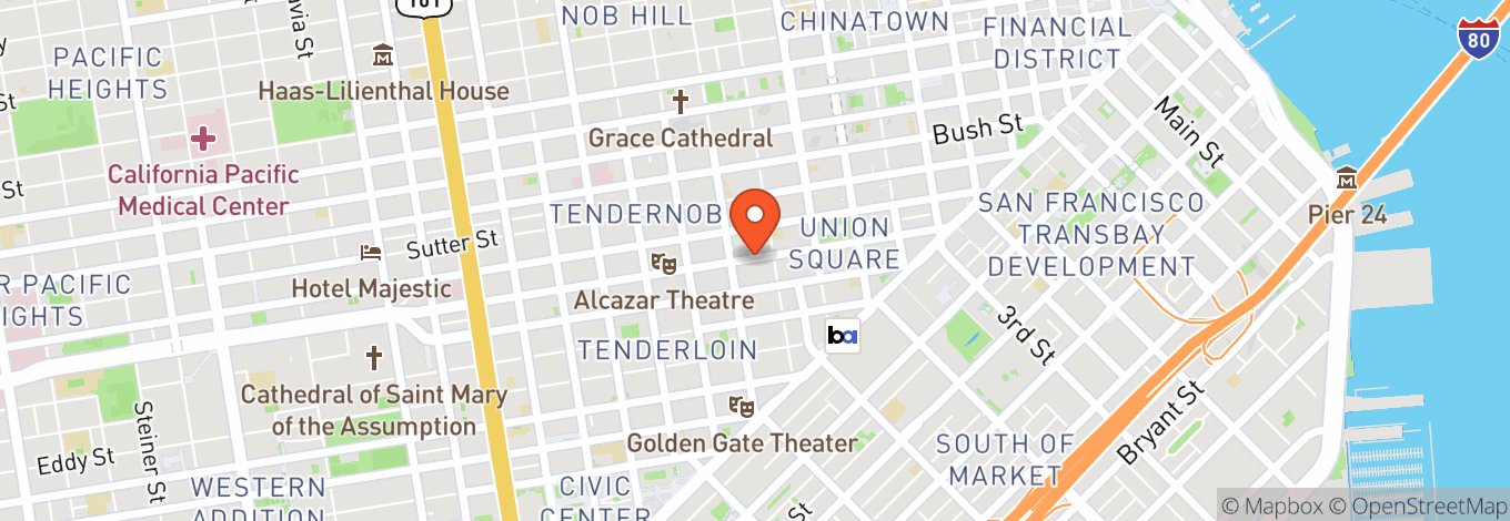Map of Curran Theater