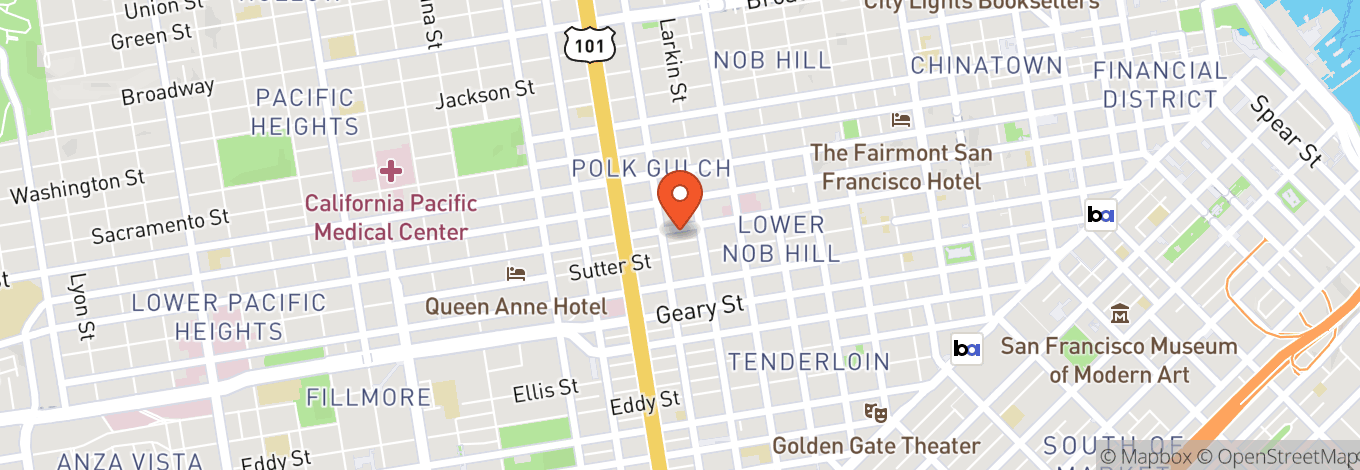 Map of San Francisco Music Hall of Fame