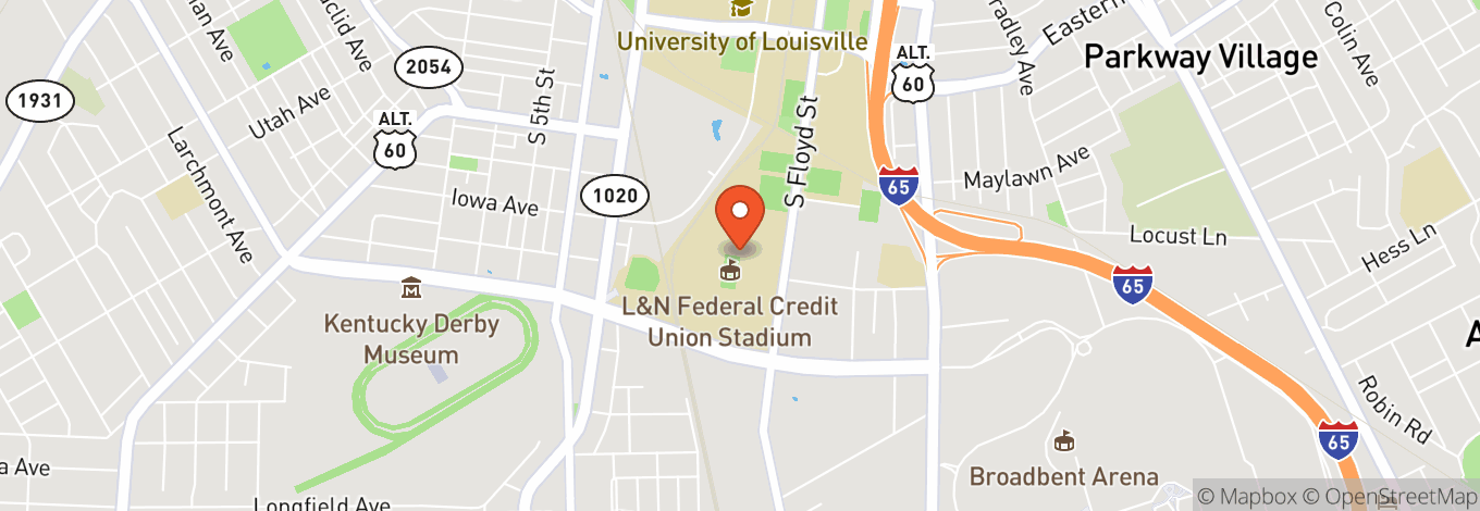 Map of L&N Federal Credit Union Stadium