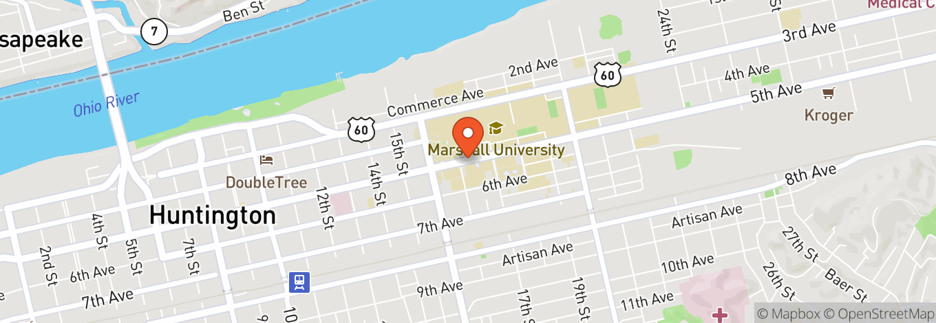Map of Joan C Edwards Performing Arts Center