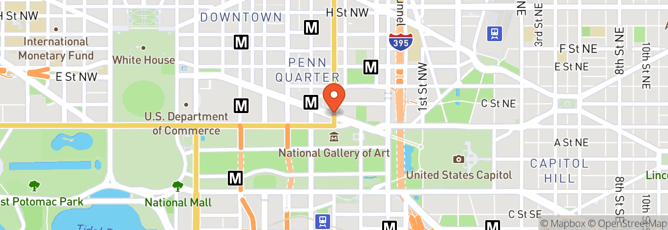 Map of Pennsylvania Avenue NW (between 4th & 7th Streets)
