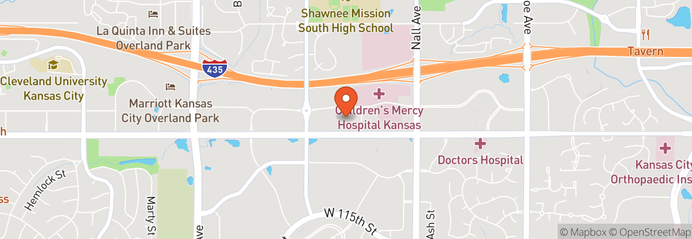 Map of Overland Park Convention Center