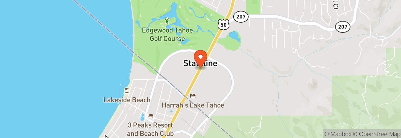 Map of South Shore Room at Harrah's Lake Tahoe