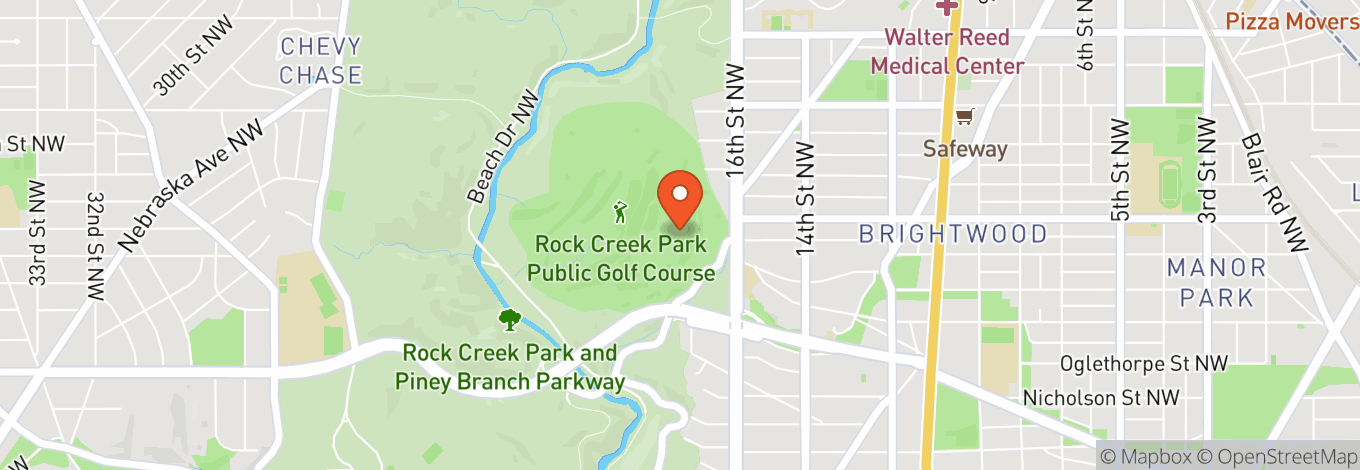 Map of Rock Creek Park Golf Course