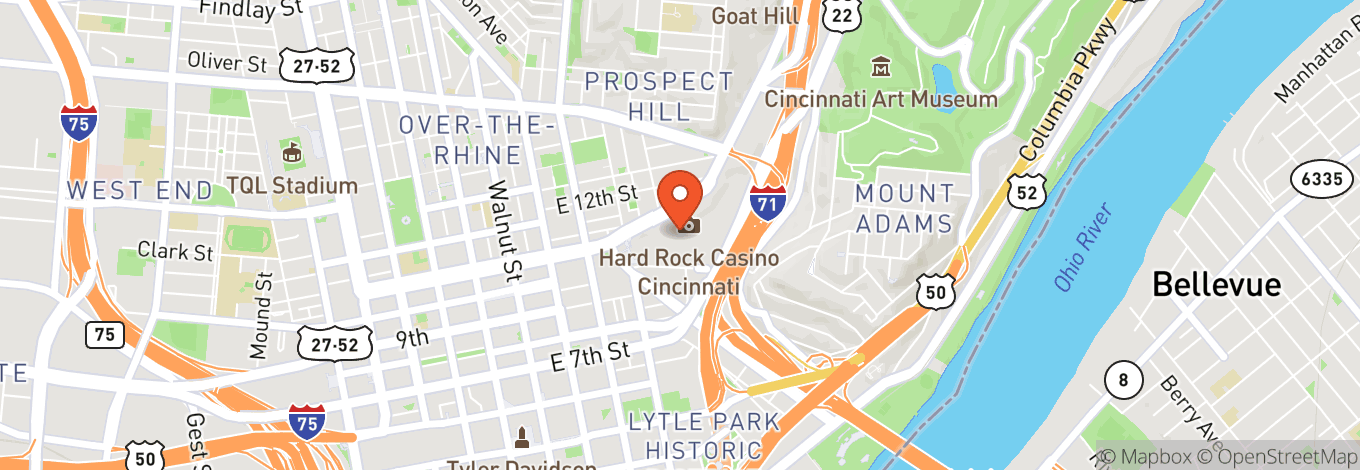 Map of Hard Rock Cincinnati Ballroom