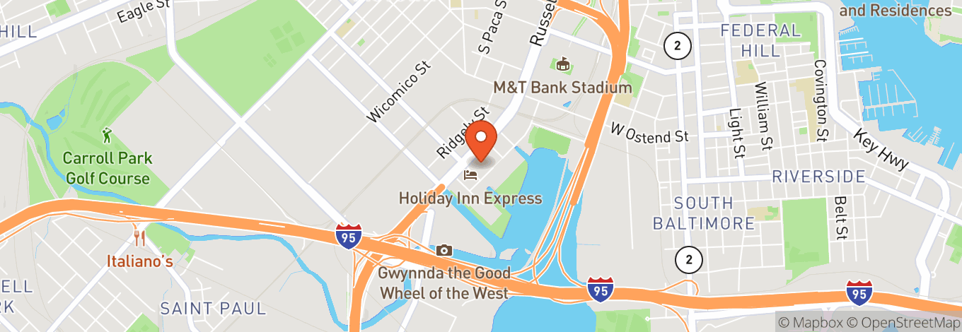 Map of Horseshoe Casino Baltimore