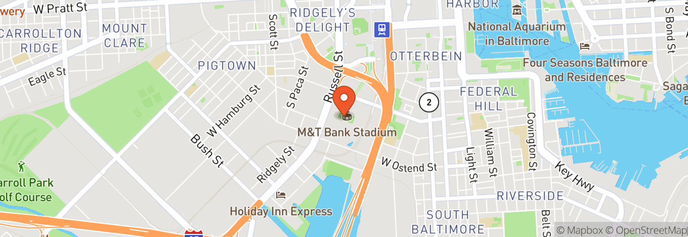 Map of M&T Bank Stadium
