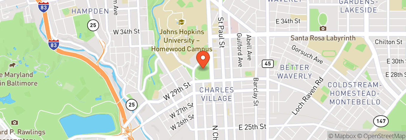 Map of Wyman Park Dell