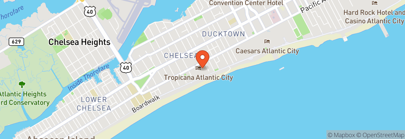 Map of Tropicana Showroom at Tropicana Atlantic City