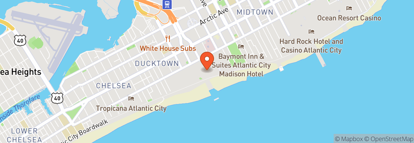 Map of Bally's Atlantic City Hotel & Casino