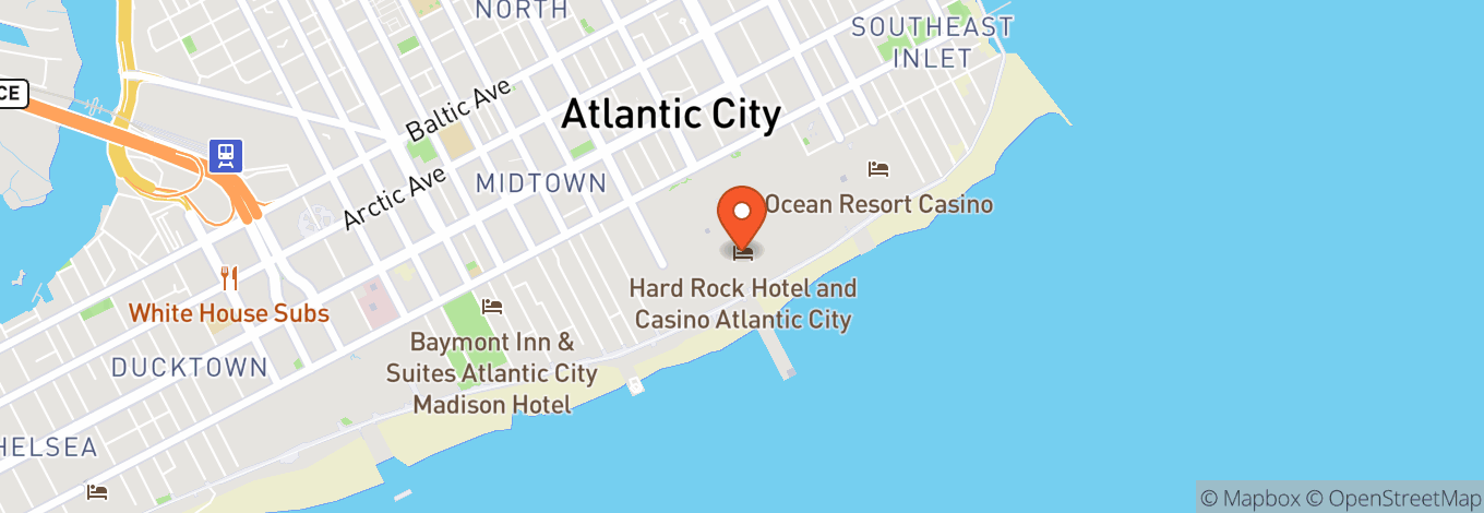 Map of Sound Waves at Hard Rock Hotel & Casino Atlantic City