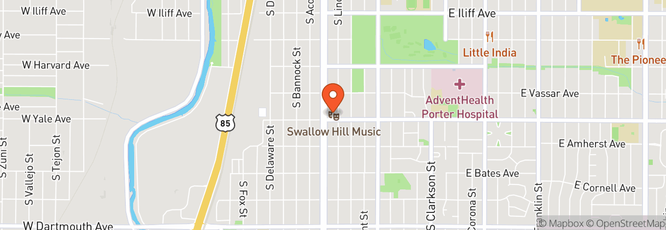 Map of Swallow Hill Music