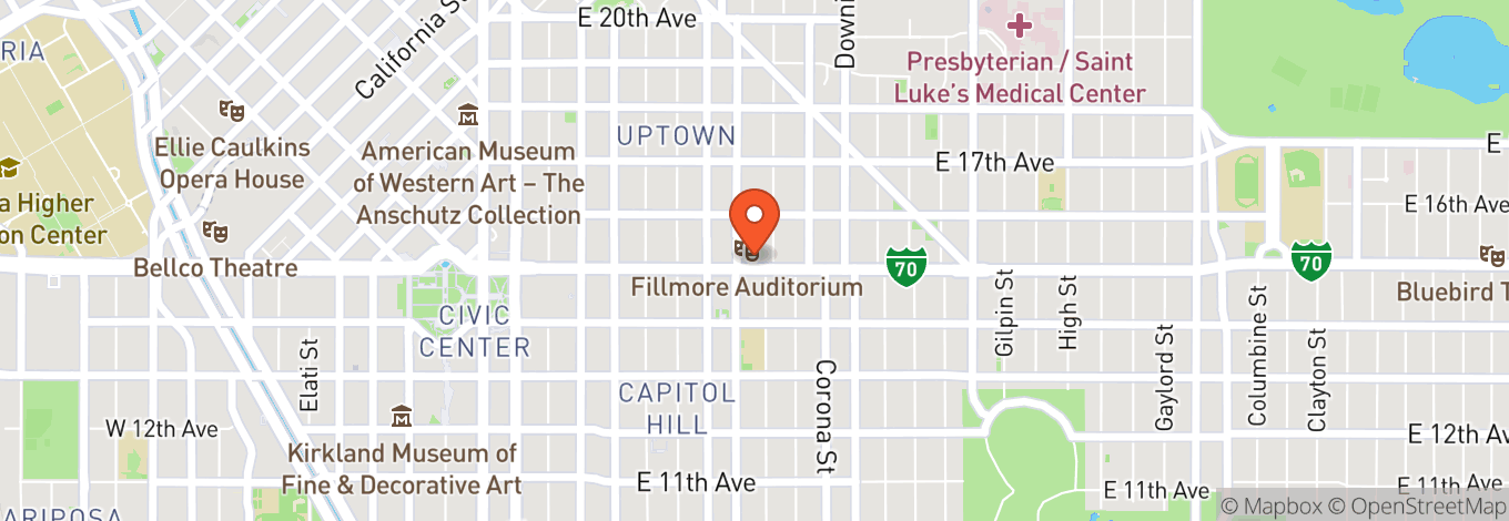 Map of Fillmore Auditorium