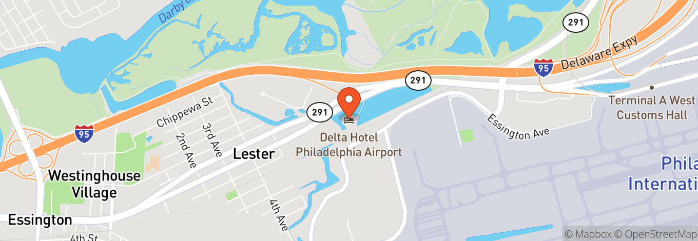 Map of Aloft Philadelphia Airport