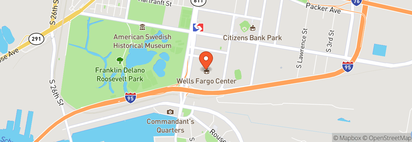 Map of Wells Fargo Center