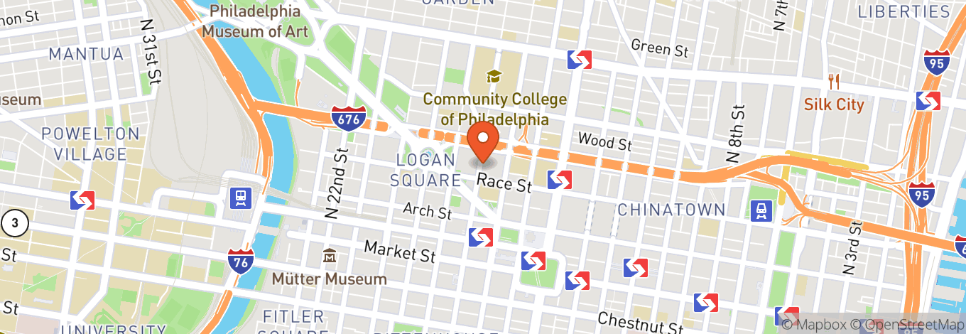 Map of Sheraton Philadelphia Downtown