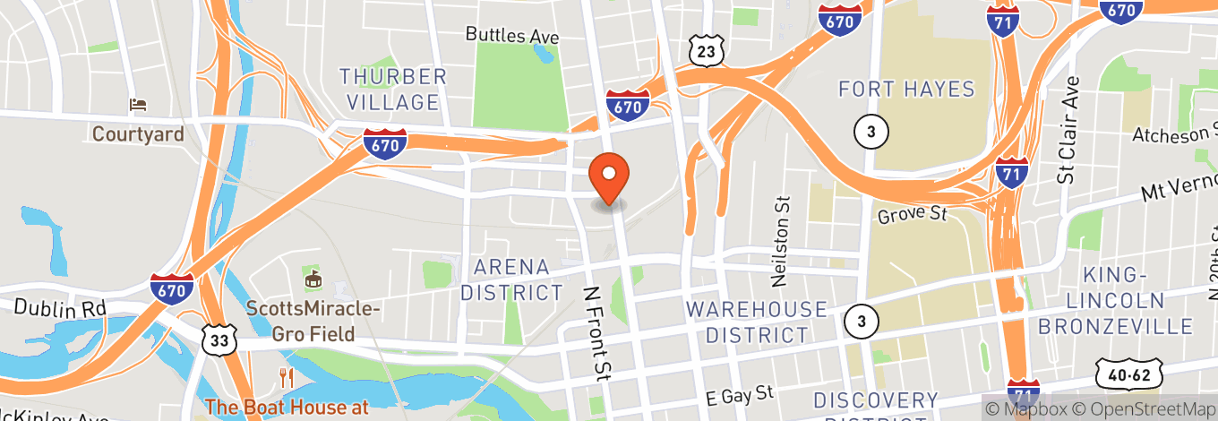 Map of Hilton Columbus Downtown