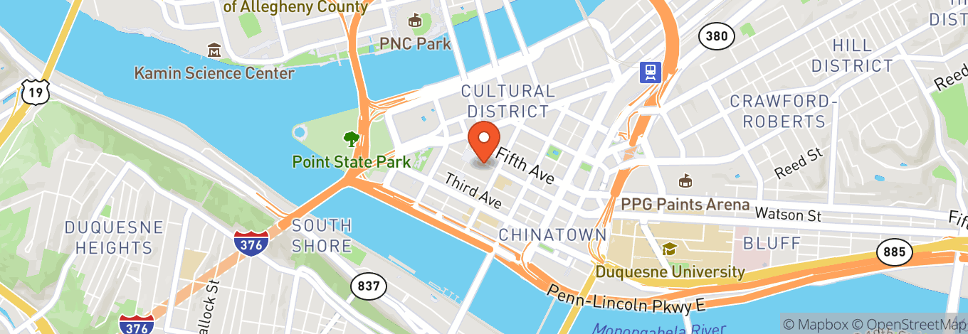 Map of Forbes Avenue and Market Square
