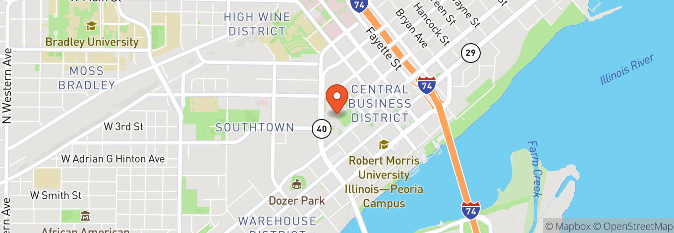 Map of Peoria Civic Center