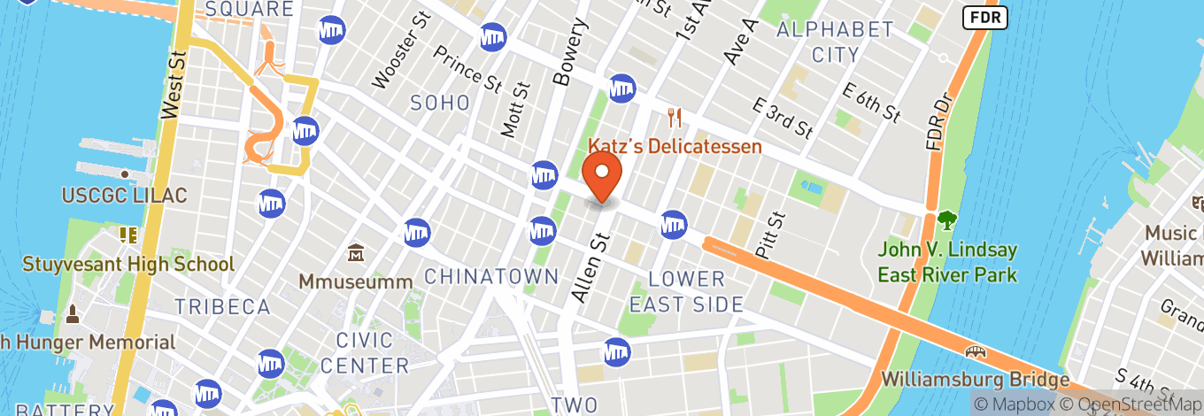Map of Green Room NYC