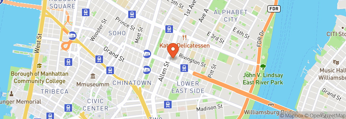 Map of Manhattan Hunks Male Strip Club