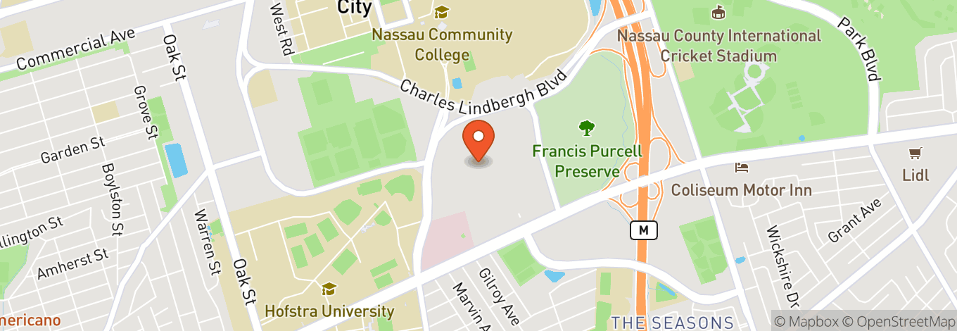 Map of Nassau Veterans Memorial Coliseum