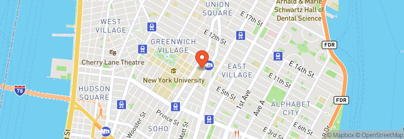 Map of Astor Place Theatre