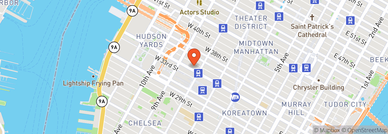 Map of Hammerstein Ballroom At Manhattan Center