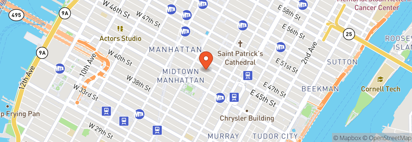 Map of Harvard Club of New York City