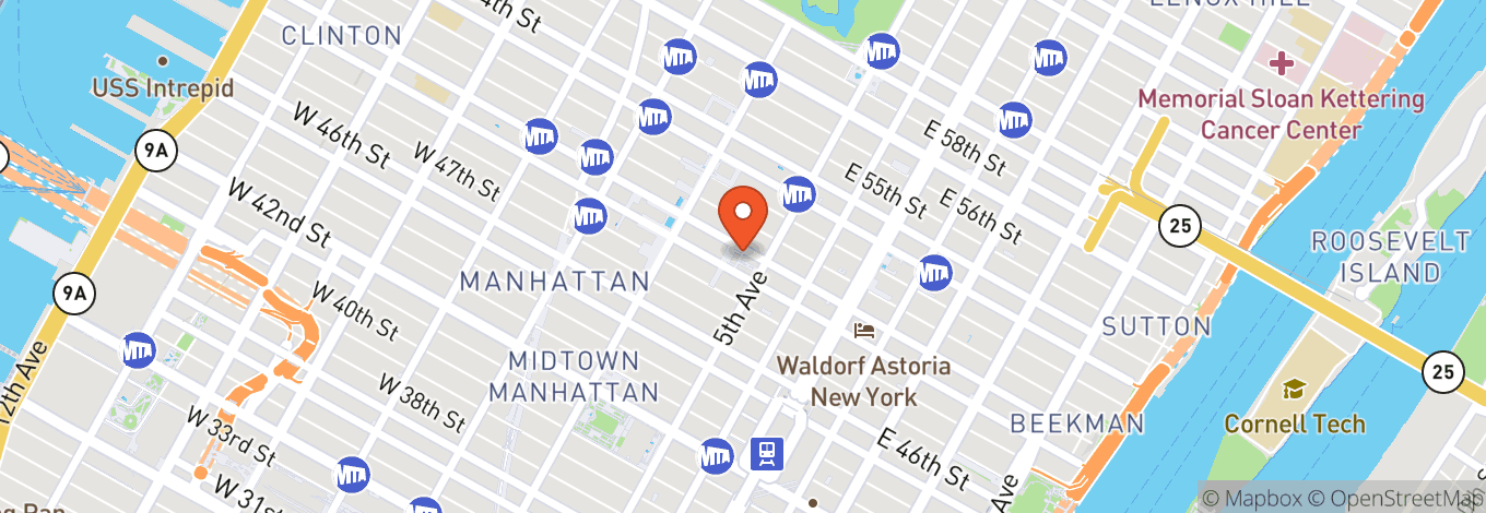 Map of 45 Rockefeller Center