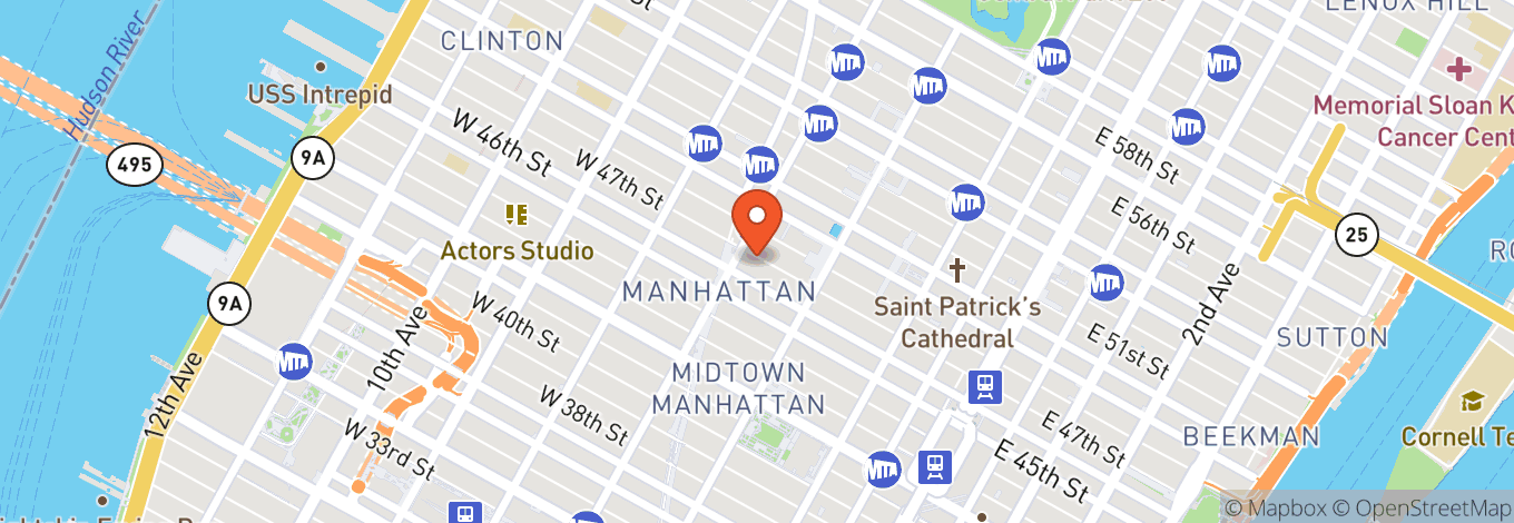 Map of Palace Theatre New York
