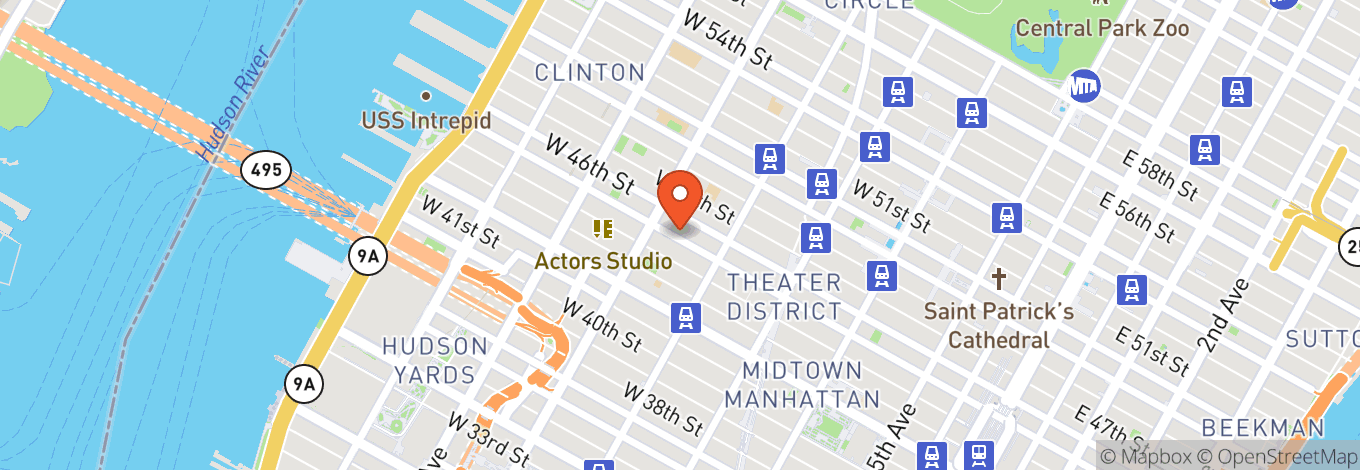 Map of The American Theatre of Actors Inc