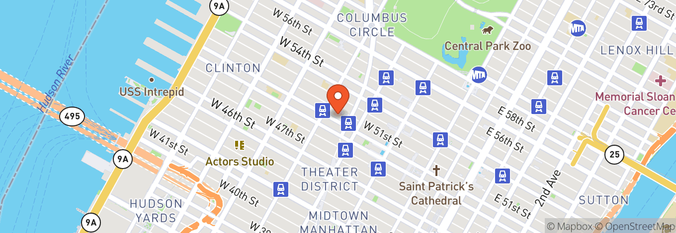 Map of Circle In The Square Theatre