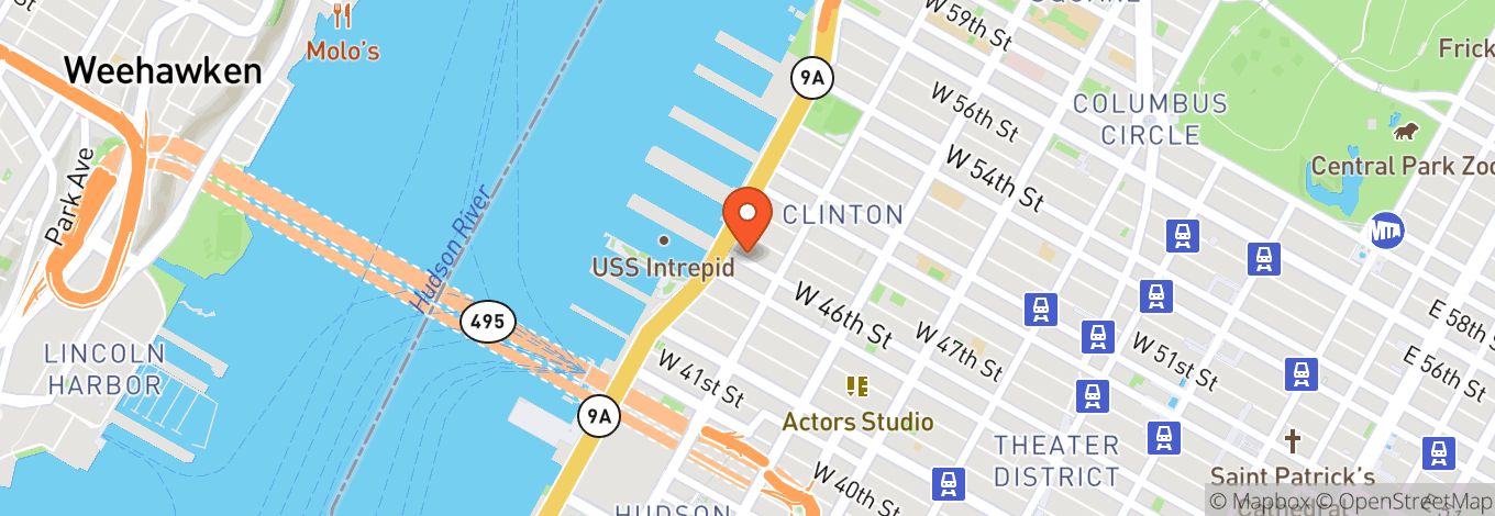 Map of Hunk-O-Mania Male Strip Club, New York City