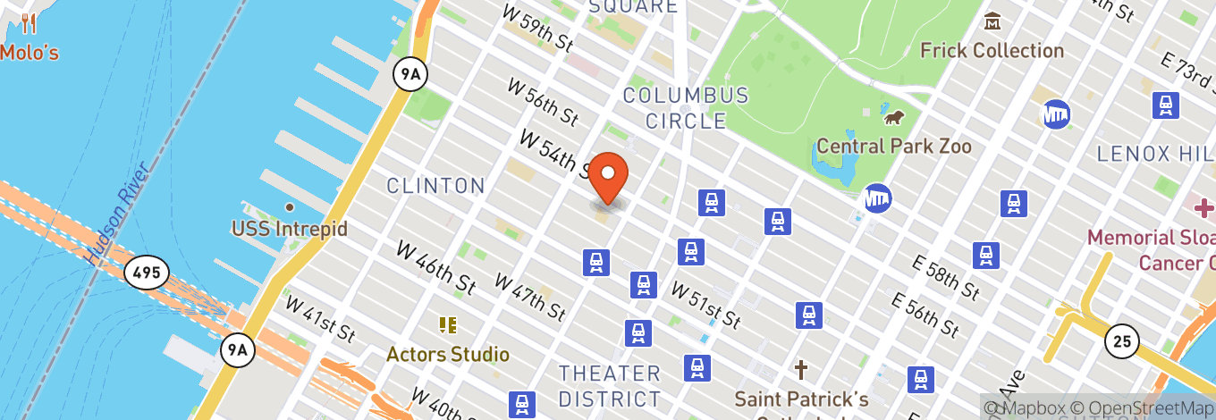 Map of Broadway Comedy Club