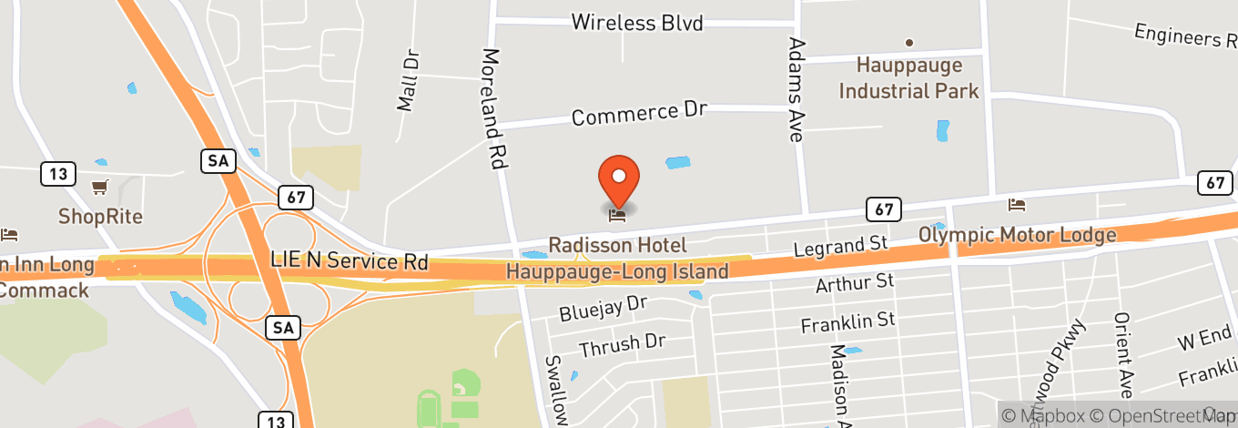 Map of Radisson Hotel Hauppauge-Long Island