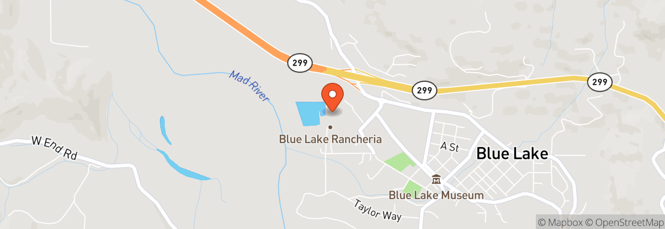 Map of Blue Lake Casino Hotel