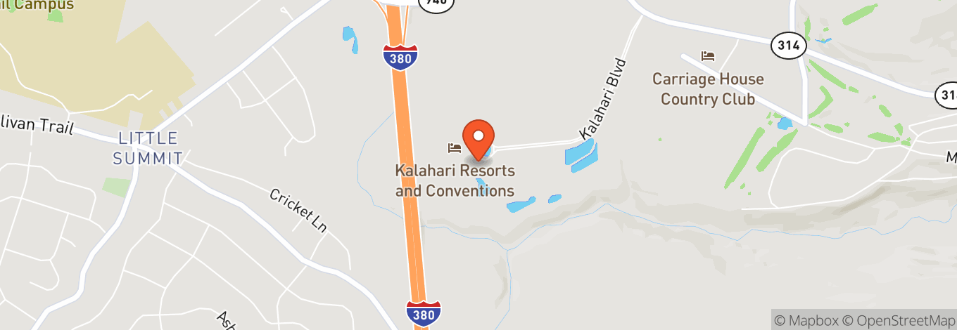 Map of Kalahari Resorts & Conventions - Poconos