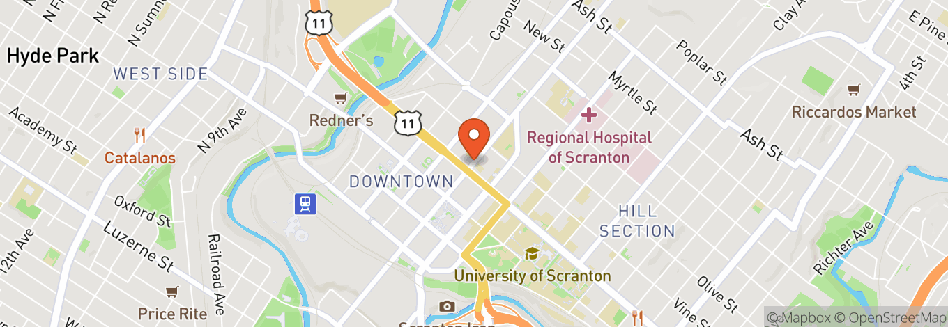 Map of Scranton Cultural Center