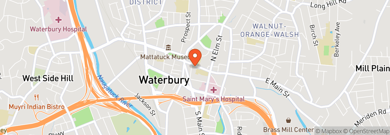 Map of Palace Theater Waterbury